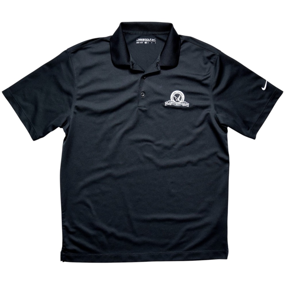 Nike Golf Dri-Fit Stretch Polo Men's M Black Gull Lake Country Club Centennial